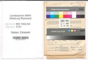 Entnazifizierung Elisabeth Gatzen, geb. 06.07.1896 (Schulwartin)