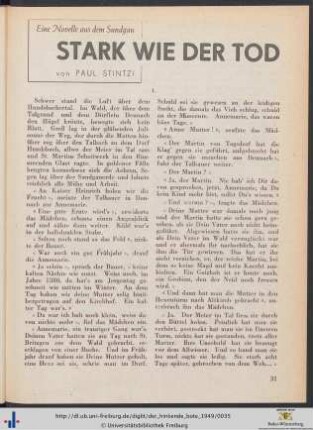 Stark wie der Tod: eine Novelle aus dem Sundgau.