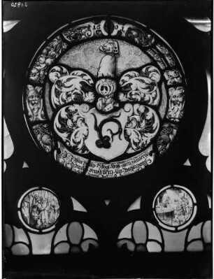 Schloß Eberstein Glasmalerei im Rondell Glasfenster des Johann Philipp Vogt (um 1601)