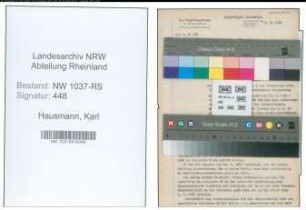 Entnazifizierung Karl Hausmann , geb. 16.06.1909 ()
