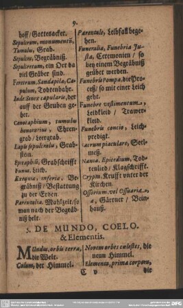 5. De Mundo, Coelo & Elementis