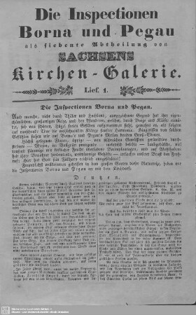 Deutzen, Mölbis, Eschefeld, Pedelwitz, Benndorf, Wyhra : 1. Lieferung