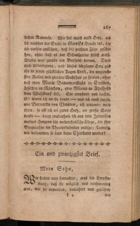 Ein und zwanzigster Brief - Fünf und zwanzigster Brief