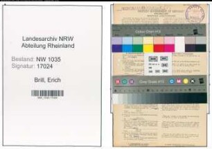 Entnazifizierung Erich Brill , geb. 23.01.1909 (Bergmann)
