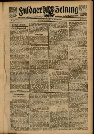 Erste Ausgabe vom Samstag, den 12. Oktober 1907.