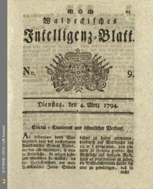 No. 9. Dienstag, den 4. Merz 1794