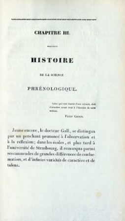 Chapitre III. Histoire de la Science Phrénologique
