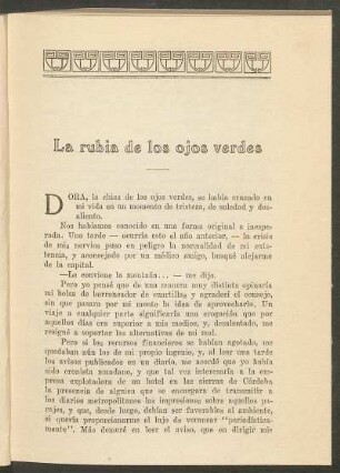 La rubia de los ojos verdes