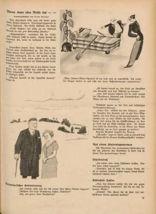 "Mein Zimmer-Ruder-Apparat ist mir noch zu unpraktisch." "Vermeintlicher Heiratsantrag"