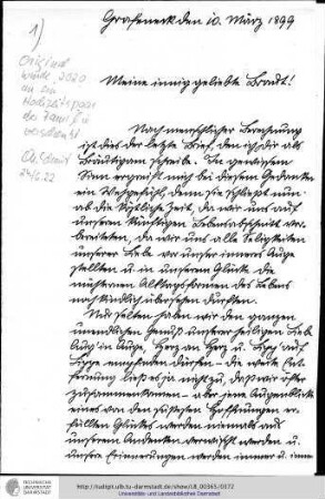 Brief vom 10.03.1899