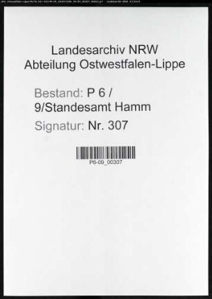 Sterberegister Standesamt Hamm