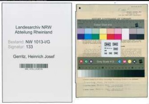 Entnazifizierung Heinrich Josef Gerritz , geb. 24.12.1915 (Schornsteinfeger)