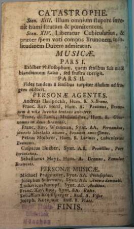 Sanctus Bruno Doctoris Damnati Felix Discipulus : In Scenam Datus cum Congregatio Tertia B. V. Mariae Elisabetham Visitantis Magistratum Promulgaret