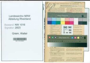 Entnazifizierung Walter Griem , geb. 06.03.1902 (Zollsekretaer)