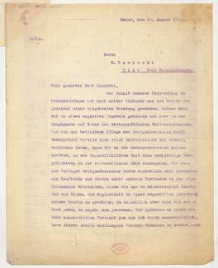 Brief an Heinrich Kaminski : 13.08.1925