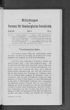Vereinsnachrichten.