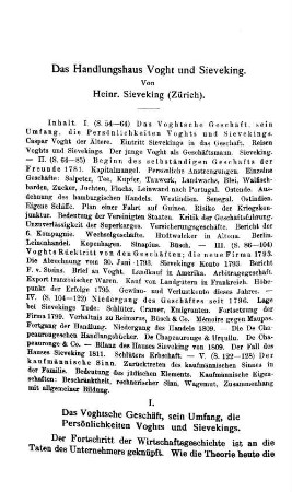 Das Handlungshaus Voght und Sieveking.