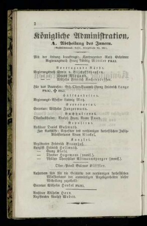 Abtheilung des Innern
