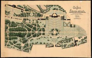 Feldmessübung im Park von Sanssouci, Potsdam: Park von Sanssouci im Grundriss 1:1000, Maßstabsleiste