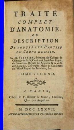 Traité complet d'anatomie, 2. (1777)