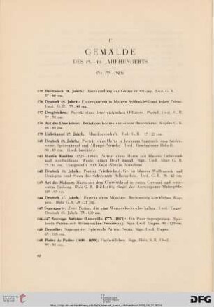 C. Gemälde des 15.-19. Jahrhunderts (Nr. 135-192)