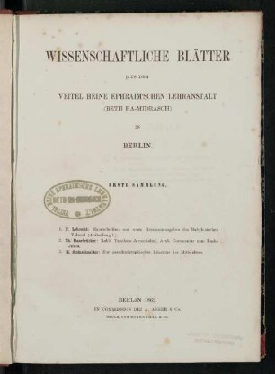 Abth. 1: Handschriften