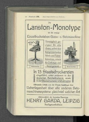 Setzmaschine. Giessmaschine