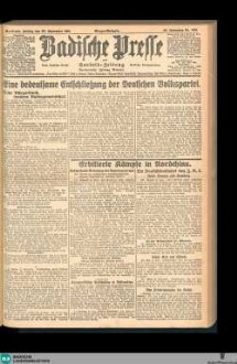 Badische Presse : Generalanzeiger der Residenz Karlsruhe und des Großherzogtums Baden, Morgenausgabe