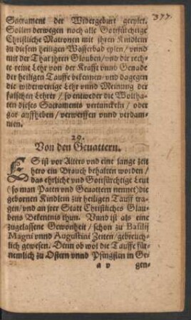29. Von den Gevattern.