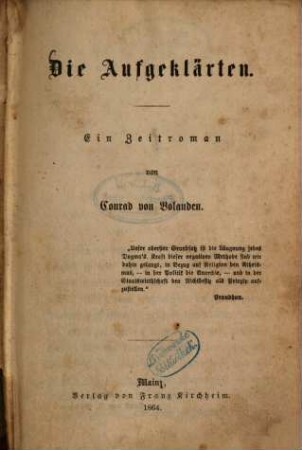 Die Aufgeklärten : ein Zeitroman