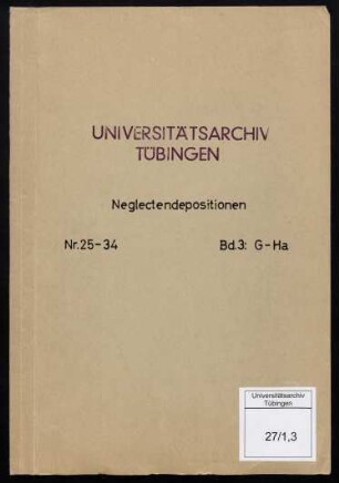 27/1,3 [Nr. 29,1-18]: Häberlin, Georg Heinrich (1644-1699), a.o. Prof. theol. 1681, Prof. Hebräisch 1684