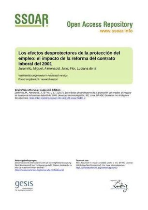Los efectos desprotectores de la protección del empleo: el impacto de la reforma del contrato laboral del 2001