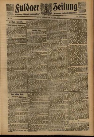 Erste Ausgabe vom Mittwoch, den 24. Juni 1908.