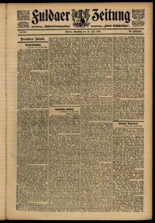 Zweite Ausgabe vom Samstag, den 14. Juli 1906.