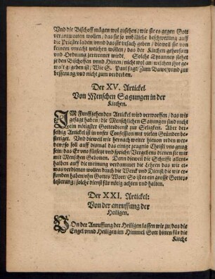 Der XXI. Artickel: