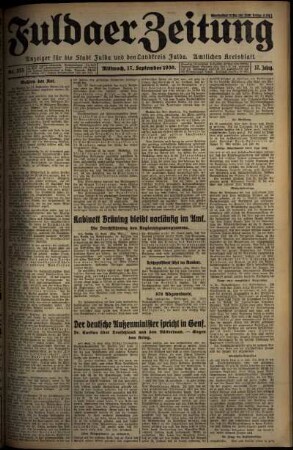 Ausgabe vom Mittwoch, den 17. September 1930.