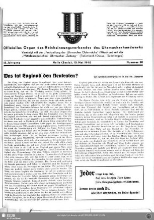 Was tat England den Neutralen?