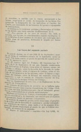 III - Las leyes del segundo período