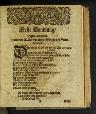 Erste Handlung/ Erster Aufftritt.