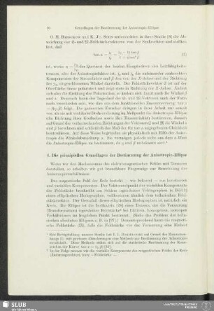 4. Die prinzipiellen Grundlagen der Bestimmung der Anisotropie-Ellipse