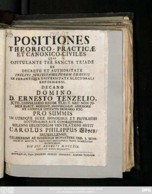 Positiones Theorico-Practicæ Et Canonico-Civiles