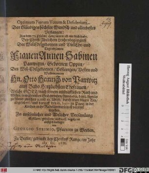 Optimum Piorum Votum & Desiderium