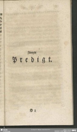 Zweyte Predigt