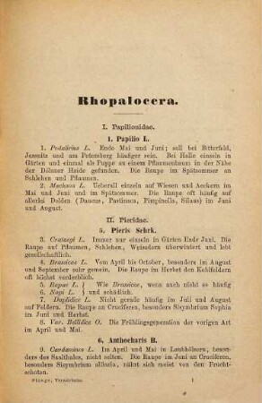 Verzeichnis der Schmetterlinge der Umgegend von Halle a.d. Saale : ein Beitrag zur Fauna Deutschlands