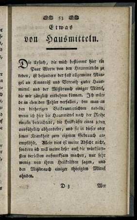 Etwas von Hausmitteln.