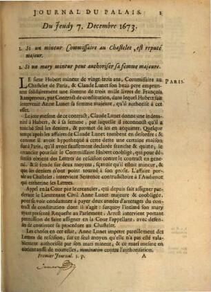 Journal du palais, ou recueil des principales décisions de tous les parlemens & cours souveraines de France. 3. 1673