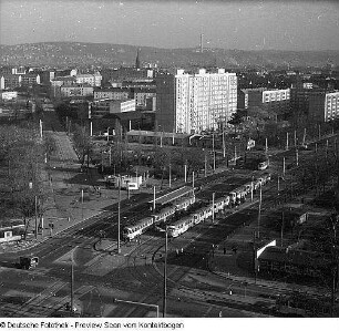 Dresden, Nachtaufnahme, Serie: "Baugebiet Stübelallee", Bau der 6-geschossigen Wohnhäuser