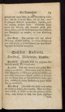 Sechster Auftritt. Der Graf. Wilhelmine. Leander.