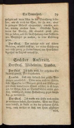 Sechster Auftritt. Der Graf. Wilhelmine. Leander.