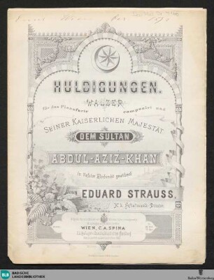 Huldigungen : Walzer für das Pianoforte; op. 88